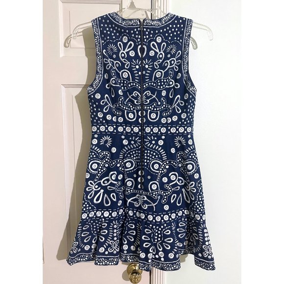 Alice + Olivia Blue and White Mini Dress - Picture 10 of 13